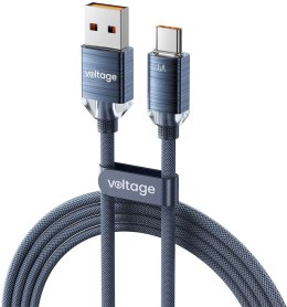 Kabel USB-A / USB-C Voltage PureCrystal 66W 200cm niebieski VOLTAGE