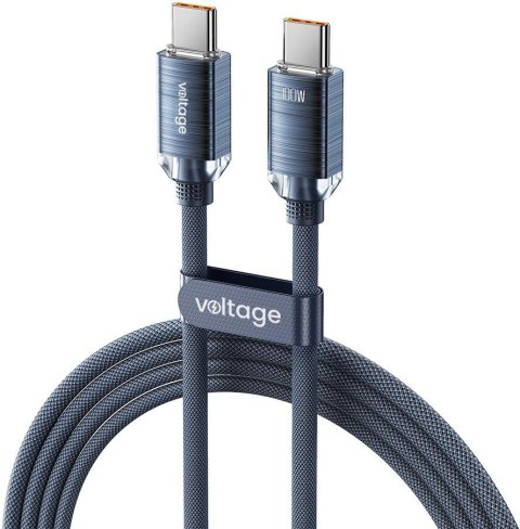 Kabel USB-C / USB-C Voltage PureCrystal 100W PD 200cm niebieski VOLTAGE
