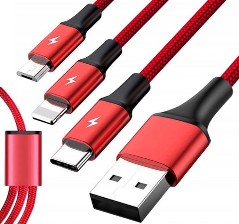 Unitek 3-in-1 USB Kabel ładujący C4049RD UNITEK