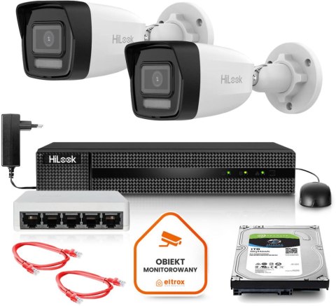 Zestaw monitoringu Hilook 2 kamery IP IPCAM-B8-30DL z dyskiem 1TB HILOOK