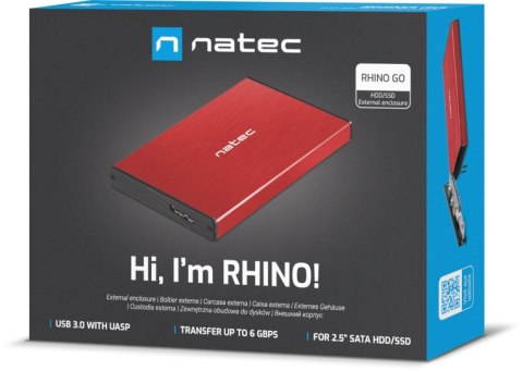 Zewnętrzna obudowa dysku Natec Rhino Go SATA 2.5cala USB 3.0 Czerwony NATEC