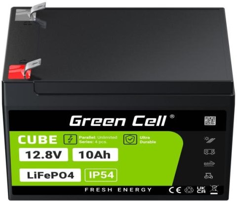 AKUMULATOR LITOWO-ŻELAZOWO-FOSFORANOWY LiFePO4 Green Cell Cube 12.8V 10Ah LFPGC12V10AH GREEN CELL