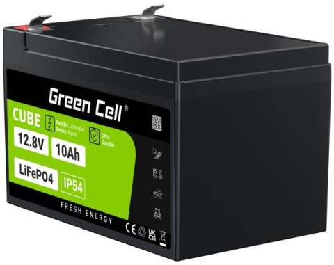 AKUMULATOR LITOWO-ŻELAZOWO-FOSFORANOWY LiFePO4 Green Cell Cube 12.8V 10Ah LFPGC12V10AH GREEN CELL