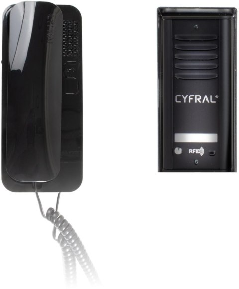 DOMOFON CYFRAL COSMO 1-LOKATORSKI KASETA CZARNA/UNIFON CZARNY CYFRAL