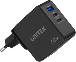 Ładowarka sieciowa Unitek 65W GaN Quick Charge (2x USB-C PD + USB-A) UNITEK