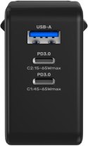 Ładowarka sieciowa Unitek 65W GaN Quick Charge (2x USB-C PD + USB-A) UNITEK