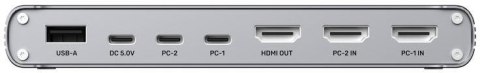 Przełącznik KVM Unitek USB-C 10Gbps z HDMI i transferem plików między systemami UNITEK