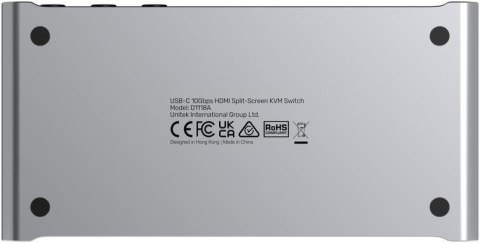 Przełącznik KVM Unitek USB-C 10Gbps z HDMI i transferem plików między systemami UNITEK