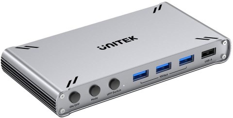 Przełącznik KVM Unitek USB-C 10Gbps z HDMI i transferem plików między systemami UNITEK