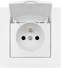 Gniazdo pojedyncze z klapką i uziemieniem VCX WESA LC 52 Biały VCX