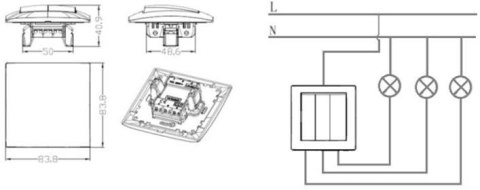 Łącznik potrójny VCX WESA LC 17 Biały VCX