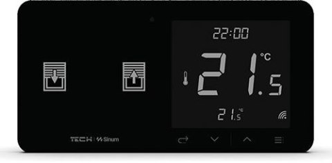 Przewodowy regulator pokojowy z włącznikiem rolet czarny WZR-02ML Tech Sterowniki TECH STEROWNIKI