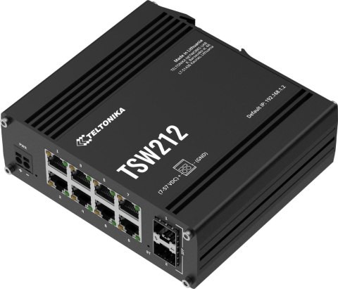 Teltonika TSW212 switch przemysłowy zarządzalny 8xGE 2xSFP (TSW212000000) DIN TELTONIKA