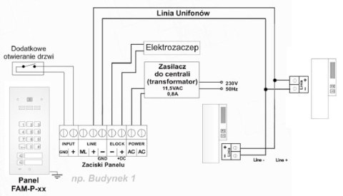 ACO FAM-P-2NPZSACC panel pod tynk 2-rodzinny czyt. brel. zamek szyfr. ACO