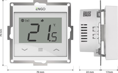 ENGO Controls E55-W - Internetowy, podtynkowy regulator temperatury do ramki 55x55, Wi-F ENGO CONTROLS