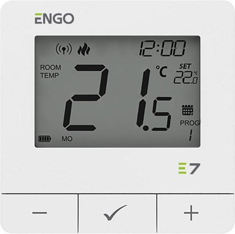 ENGO Controls E7-RFW - Programowany, bezprzewodowy regulator temperatury, biały ENGO CONTROLS
