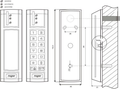 Kontroler dostępu ROGER PR312EM-BK ROGER