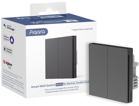 Aqara Smart Wall Switch H1 Szary podwójny bez przewodu neutralnego AQARA