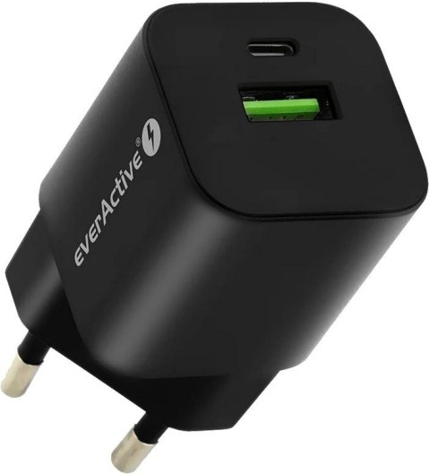 ŁADOWARKA SIECIOWA everActive GaN SC-390QB 30W 1xUSB-C 1xUSB-A PD PPS EVERACTIVE