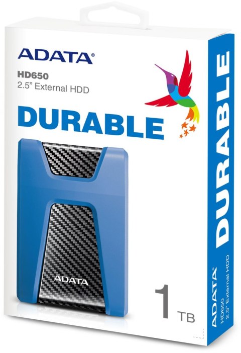Adata DashDrive Durable HD650 1TB 2.5'' USB3.1 Niebieski ADATA