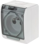 Hermes Gniazdo hermetyczne pojedyncze natynkowe z uziemieniem 16A IP44 z klapką dymną GNT 0321-01 ELEKTRO-PLAST NASIELSK