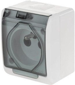 Hermes Gniazdo hermetyczne pojedyncze natynkowe z uziemieniem 16A IP44 z klapką dymną GNT 0321-01 ELEKTRO-PLAST NASIELSK