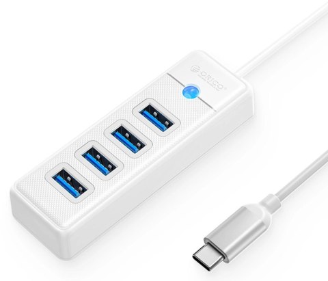 Hub USB Orico USB-C 4x USB-A 3.1 biały ORICO