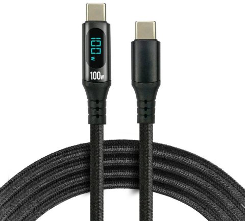 KABEL USB-C / USB-C LCD everActive CBB-1PD5L 100cm 20V 5A 100W EVERACTIVE
