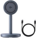 Ładowarka indukcyjna Baseus Orbit 2 Pro MagSafe Qi2 20W 2 w 1 z chłodzeniem - szara BASEUS