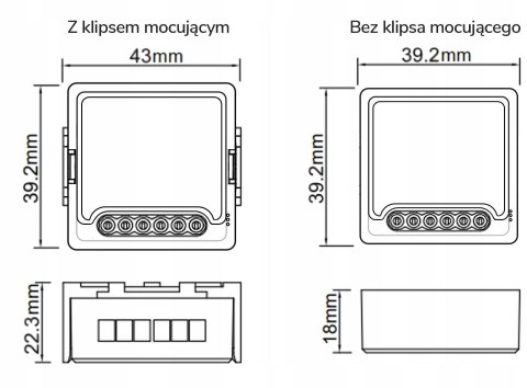Moduł OXT mini ściemniacz 2 obwody WiFi TUYA T226 OXT