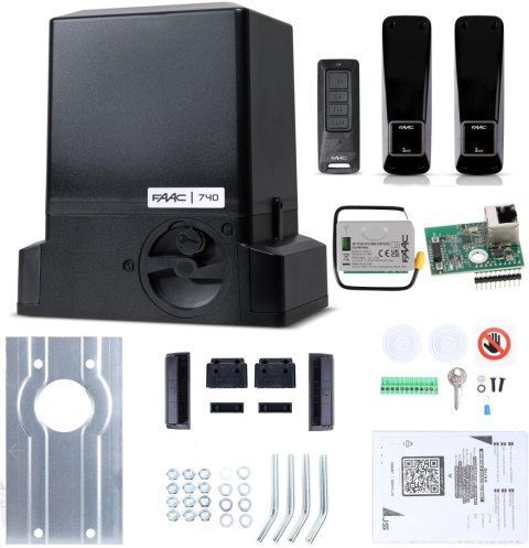 Zestaw Delta 2 SMART - FAAC 740 (Wi-Fi+LAN+BLE) do 500kg bram przesuwnych FAAC