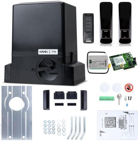 Zestaw Delta 3 SMART GSM - FAAC 741 (Wi-Fi+LTE+BLE) do 900kg bram przesuwnych FAAC