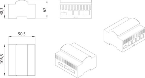 ACO PS45-15-PRO-13 Zasilacz video DIN 15V, 3A ACO