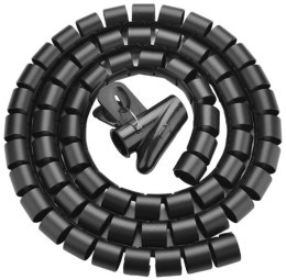 Organizer do kabli Unitek spiralny organizer na kable, 10 metrów, 22 mm średnicy, czarny UNITEK