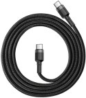KABEL USB-C / USB-C Baseus Cafule CATKLF-GG1 100cm 60W 3A PD 2.0 QC 3.0 CZARNO-SZARY W OPLOCIE BASEUS