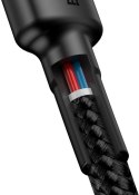 KABEL USB-C / USB-C Baseus Cafule CATKLF-GG1 100cm 60W 3A PD 2.0 QC 3.0 CZARNO-SZARY W OPLOCIE BASEUS
