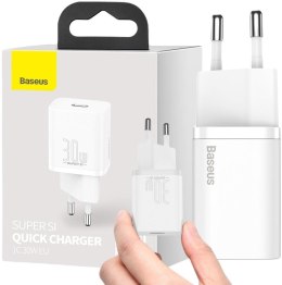 ŁADOWARKA SIECIOWA Baseus Super Si Quick Charger 1C CCSUP-J02 30W 1x USB-C PD 3.0 QC 3.0 BIAŁA BASEUS
