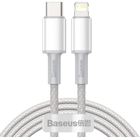 KABEL USB-C / Lightning iPhone Baseus Cafule CATLGD-A02 2m 20W PD Quick Charging BIAŁY W OPLOCIE BASEUS