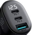 Ładowarka samochodowa Joyroom JR-CCD04 30W 4A 2x USB-C 1x USB-A PD QC 3.0 JOYROOM