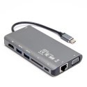 Hub USB-C Unitek D1019B 3.1 8w1 z Power Delivery 100W UNITEK