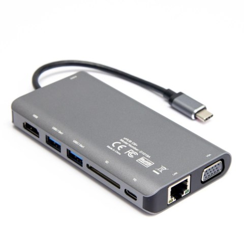Hub USB-C Unitek D1019B 3.1 8w1 z Power Delivery 100W UNITEK