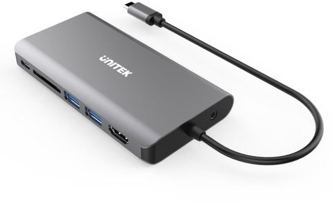 Hub USB-C Unitek D1019B 3.1 8w1 z Power Delivery 100W UNITEK