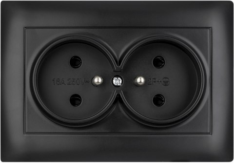 Gniazdo podwójne z uziemieniem VCX WESA LC 16 Czarny VCX