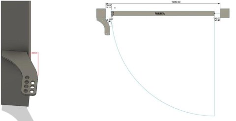 Uchwyty MOD.100/12/36 na słupek do napędów z otworami 12mm: CAME, FAAC, Genius, Proxima itd. PRESBET