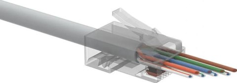 WTYK SIECIOWY KONEKTOR SOLARIX UNIWERSALNY EASY RJ45 CAT.6 UTP PRZELOTOWY SXRJ45-6-UTP-EASY 100szt SOLARIX