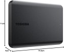 Dysk Zewnętrzny TOSHIBA CANVIO BASICS 2.5inch 2TB External HDD USB 3.2 Gen 1 black TOSHIBA