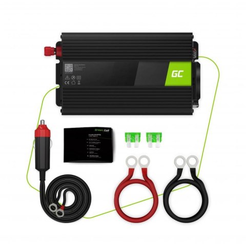 PRZETWORNICA NAPIĘCIA Green Cell 12V / 230V 500W/1000W MODYFIKOWANA SINUSOIDA GREEN CELL