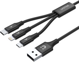Unitek przewód ładujący USB 3 w 1 czarny UNITEK