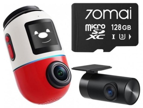 Wideorejestrator 70mai X800 Dash Cam 4K Dual Omni Set RED + karta pamięci 70mai 128GB 70MAI