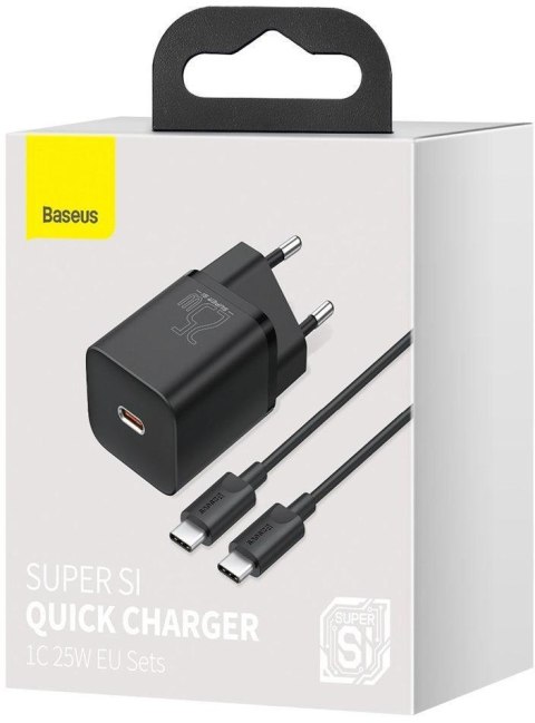ŁADOWARKA SIECIOWA Baseus Super Si Quick Charger 1C TZCCSUP-L01 25W 1x USB-C PD 3.0 QC 3.0 + KABEL BASEUS